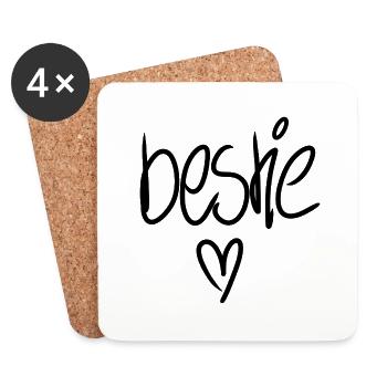 Bestie Freundschaft - Untersetzer (4er-Set) - Weiß - Vorne