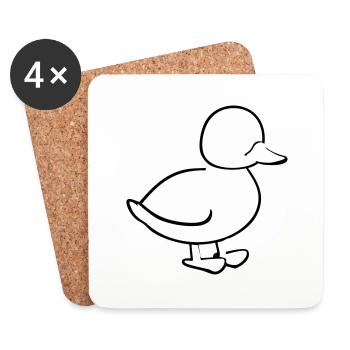 Ente - Untersetzer (4er-Set) - Weiß - Vorne