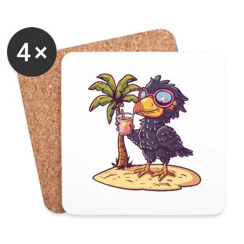 Harpy Bird Summer Holiday - Coasters (set of 4) - white - Front