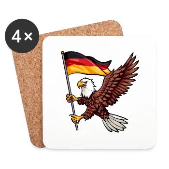 Deutschland Adler Germany Flag Eagle - Untersetzer (4er-Set) - Weiß - Vorne