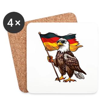 Deutschland Adler Germany Flag Eagle - Untersetzer (4er-Set) - Weiß - Vorne