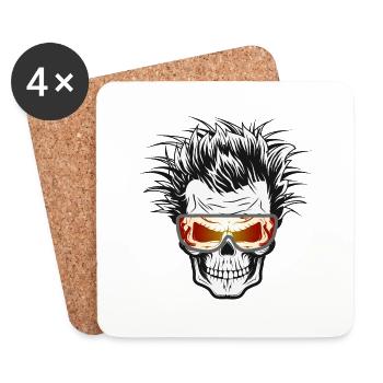 Skull als Wissenschaftler mit Laborbrille - Untersetzer (4er-Set) - Weiß - Vorne