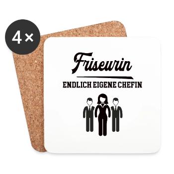 Friseurin Chefin Selbstständigkeit Firma Gründen - Untersetzer (4er-Set) - Weiß - Vorne