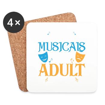 Je veux juste regarder des comédies musicales, du théâtre, du chant - Dessous de verre (lot de 4) - blanc - Devant