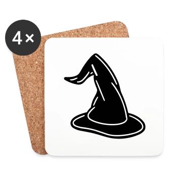 chapeau magique - Dessous de verre (lot de 4) - blanc - Devant