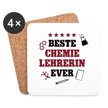 Beste Chemie Lehrerin Schule Chemielehrerin Labor - Untersetzer (4er-Set) - Weiß - Vorne