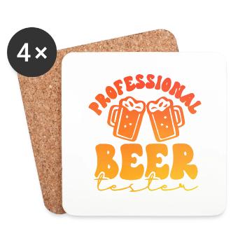 Profissional Beer Tester - Untersetzer (4er-Set) - Weiß - Vorne