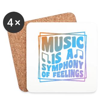 Music Is A Symphony Of Feeling - Untersetzer (4er-Set) - Weiß - Vorne