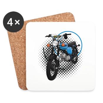 S51 (hellblau) // Illustration - Untersetzer (4er-Set) - Weiß - Vorne