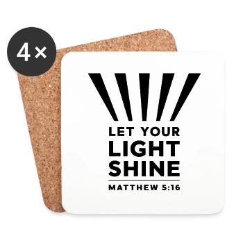 Que votre lumière brille Matthieu 5 :16 Rayon de lumière - Dessous de verre (lot de 4) - blanc - Devant