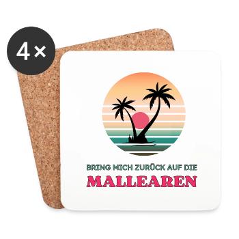 Bring mich zurück auf die Mallearen Mallorca Malle - Untersetzer (4er-Set) - Weiß - Vorne