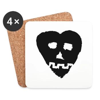 SkullHeart Logo Heart Black - Untersetzer (4er-Set) - Weiß - Vorne