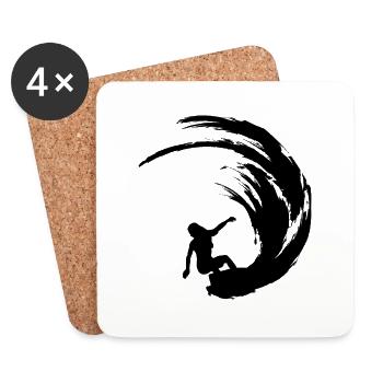 Surfer Surfen Surferin - Untersetzer (4er-Set) - Weiß - Vorne