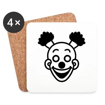 Clown - Untersetzer (4er-Set) - Weiß - Vorne