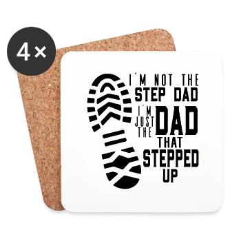 Stepped Up Dad | The Real Hero - Coasters (set of 4) - white - Front