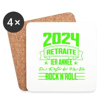 "2024 Rock 'n' Roll Retreat - First Year" - Coasters (set of 4) - white - Front