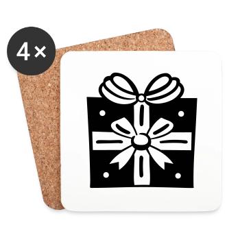 Petite boite cadeau - Dessous de verre (lot de 4) - blanc - Devant