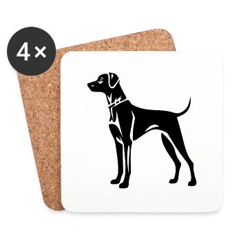 Great Dane Hund Symbol - Untersetzer (4er-Set) - Weiß - Vorne