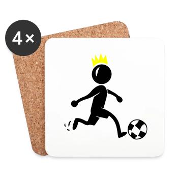 Joueurs de football - Dessous de verre (lot de 4) - blanc - Devant