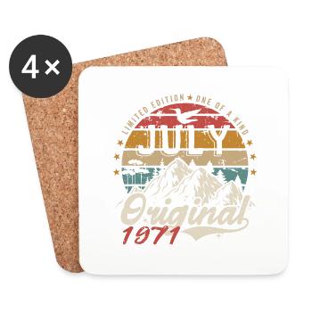 Juillet 1971 | Original Anniversaire Juillet 1971 - Dessous de verre (lot de 4) - blanc - Devant