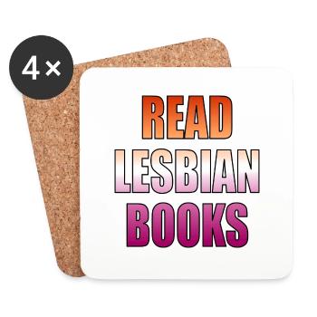Lire des livres lesbiens - Dessous de verre (lot de 4) - blanc - Devant