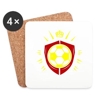 Fussball Logo Mannschaft - Untersetzer (4er-Set) - Weiß - Vorne