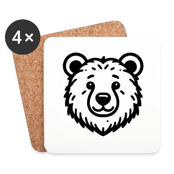 Ours - Dessous de verre (lot de 4) - blanc - Devant