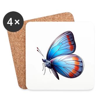 Blue Butterfly - Coasters (set of 4) - white - Front