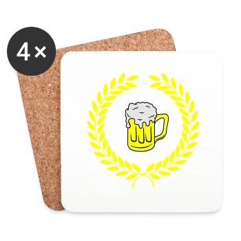 Armoiries de la bière - Dessous de verre (lot de 4) - blanc - Devant
