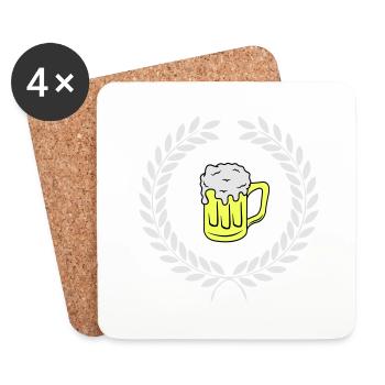 bier wappen - Untersetzer (4er-Set) - Weiß - Vorne