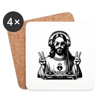 DJ Jesus - Coasters (set of 4) - white - Front