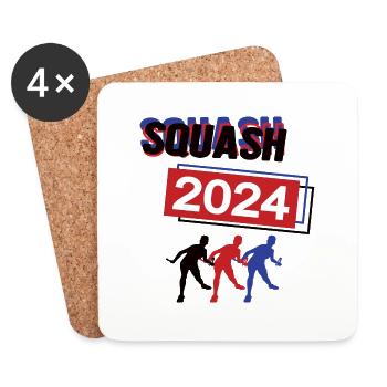 Squash Spielerin Team Turnier Mannschaft 2024 - Untersetzer (4er-Set) - Weiß - Vorne