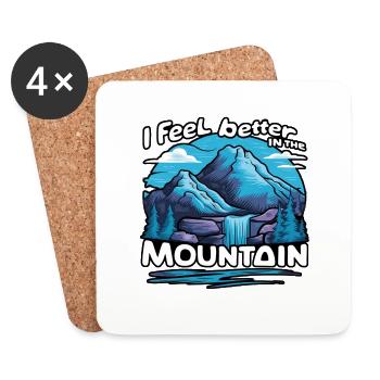 mountain nature hiking climbing lake - Coasters (set of 4) - white - Front