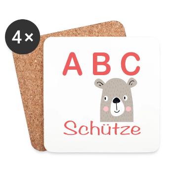 ABC shooter with dog - Coasters (set of 4) - white - Front