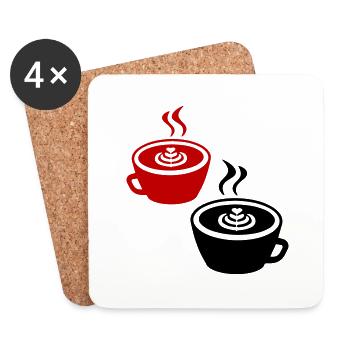 Kaffee Icon - Untersetzer (4er-Set) - Weiß - Vorne