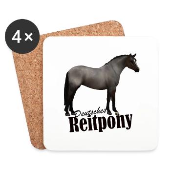 Deutsches Reitpony Roan Schimmel - Untersetzer (4er-Set) - Weiß - Vorne