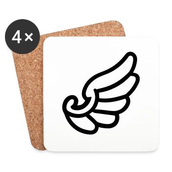 Ailes d'ange - Dessous de verre (lot de 4) - blanc - Devant