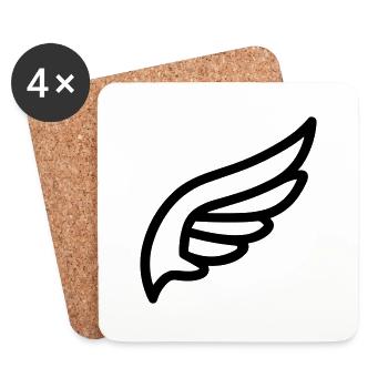 Ailes d'ange - Dessous de verre (lot de 4) - blanc - Devant