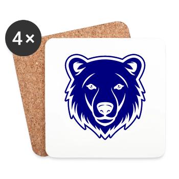 Polar Bear Head Polar Bear - Coasters (set of 4) - white - Front