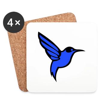 Colibri Oiseau - Dessous de verre (lot de 4) - blanc - Devant