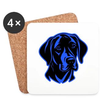 Labrador Hund Kopf - Untersetzer (4er-Set) - Weiß - Vorne