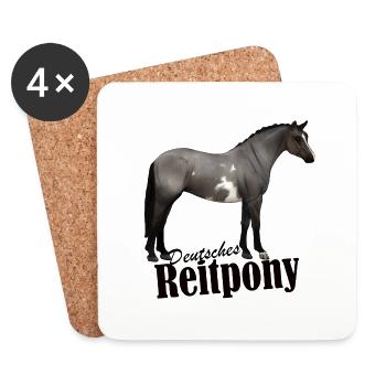 Deutsches Reitpony Roan Schecke - Untersetzer (4er-Set) - Weiß - Vorne