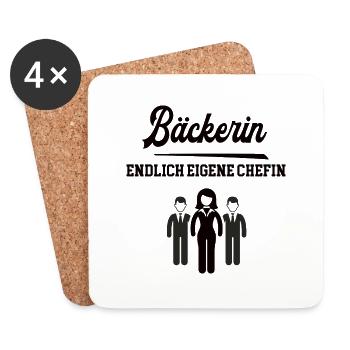 Bäckerin Chefin Selbstständigkeit Firma Gründen - Untersetzer (4er-Set) - Weiß - Vorne