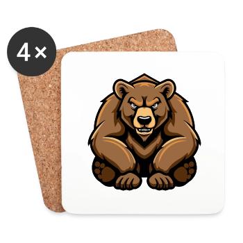 Bear Comic - Coasters (set of 4) - white - Front