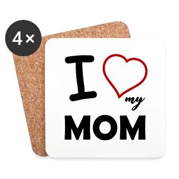 i love my mom - Untersetzer (4er-Set) - Weiß - Vorne