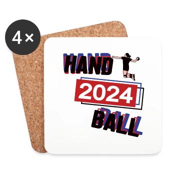 Handball Spielerin Team Turnier Mannschaft 2024 - Untersetzer (4er-Set) - Weiß - Vorne