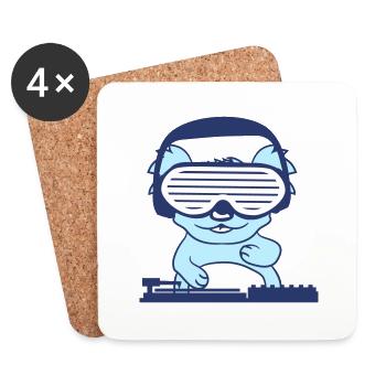 Lustiger DJ Koala Bär Mischpult Cool Party Musik - Untersetzer (4er-Set) - Weiß - Vorne