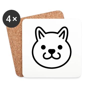 Hund - Untersetzer (4er-Set) - Weiß - Vorne