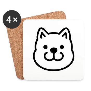 Hund - Untersetzer (4er-Set) - Weiß - Vorne