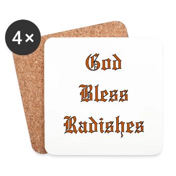 Que Dieu bénisse les radis - Dessous de verre (lot de 4) - blanc - Devant